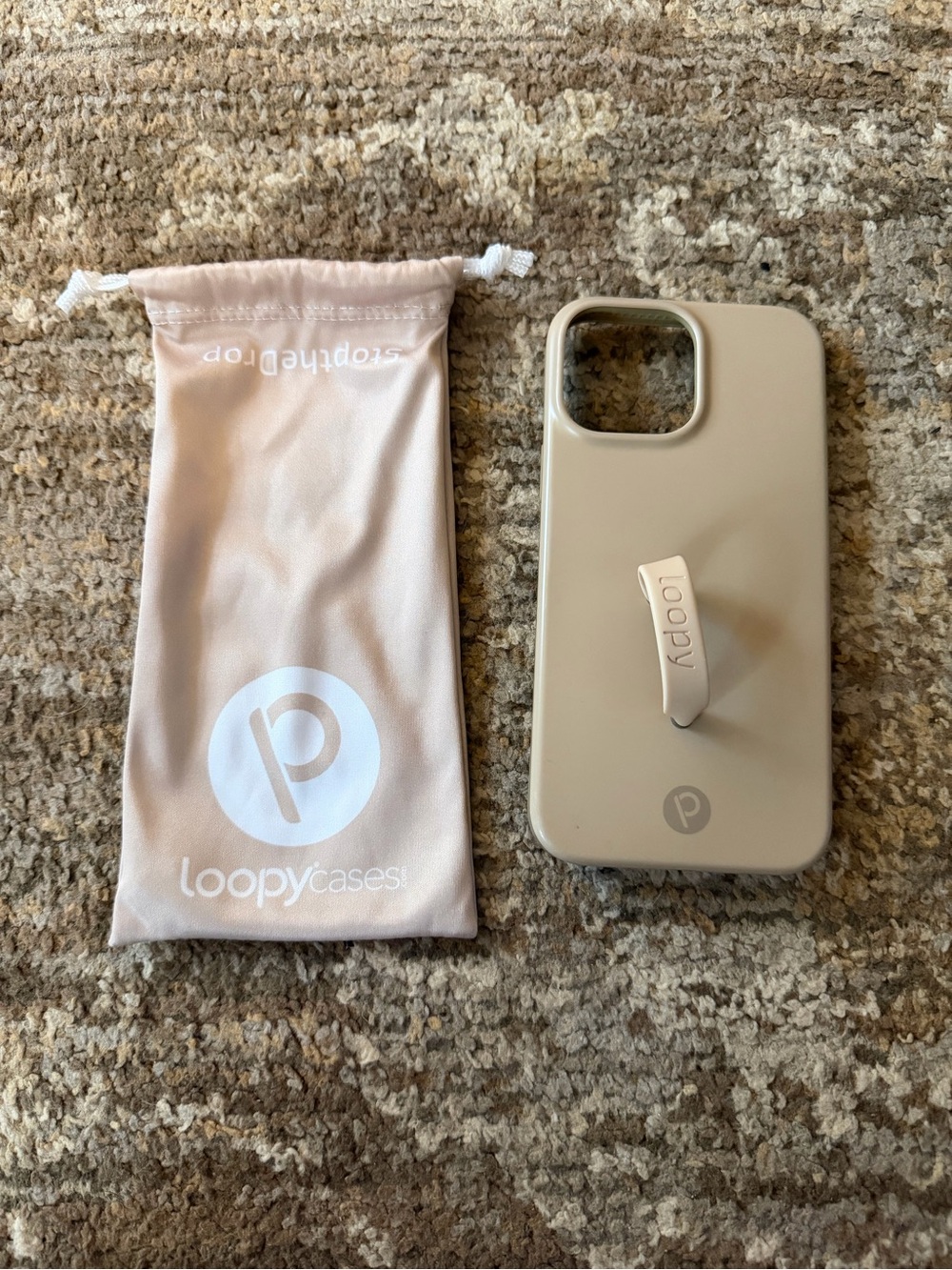 iPhone 13 Pro Max Loopy Case Sandstone Phone Case with Loopy Str